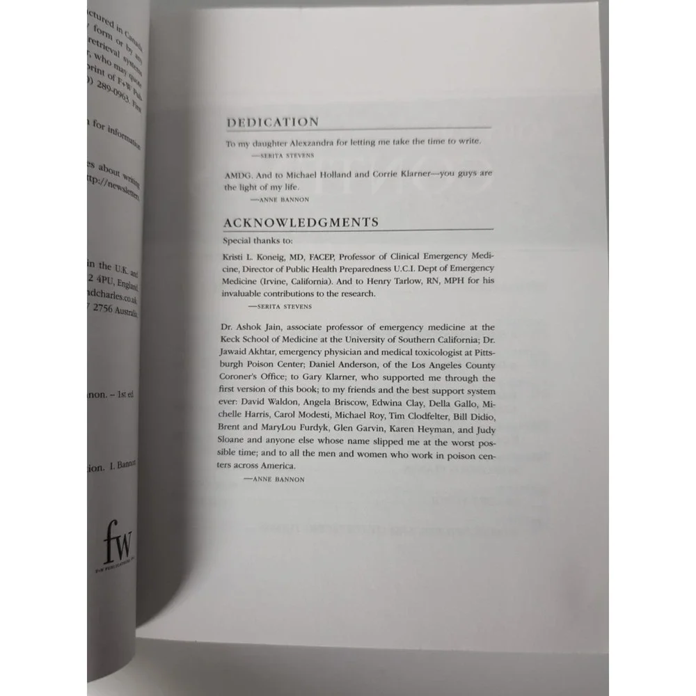 Howdunit Ser.: Book of Poisons by Anne Bannon and Serita Stevens (2007, Perfect)